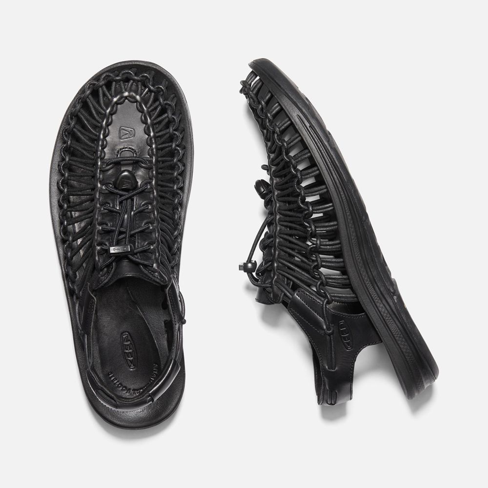 Keen Slip-On Sandaler Herr Svarta - Uneek Premium Läder - 876432RXM